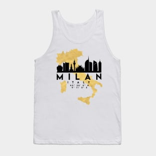 Milan Italy Skyline Map Art Tank Top